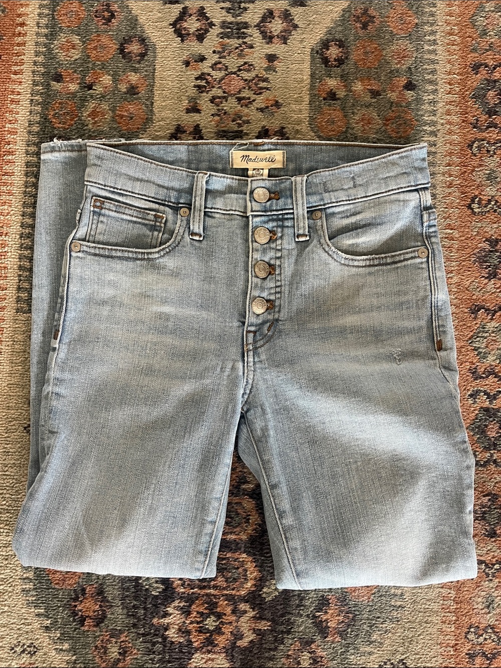 Madewell Light Blue 9” High-Rise Skinny Button-Fly Jeans